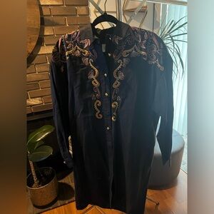 ET AL VINTAGE BUTTON DOWN SHIRT DRESS!
